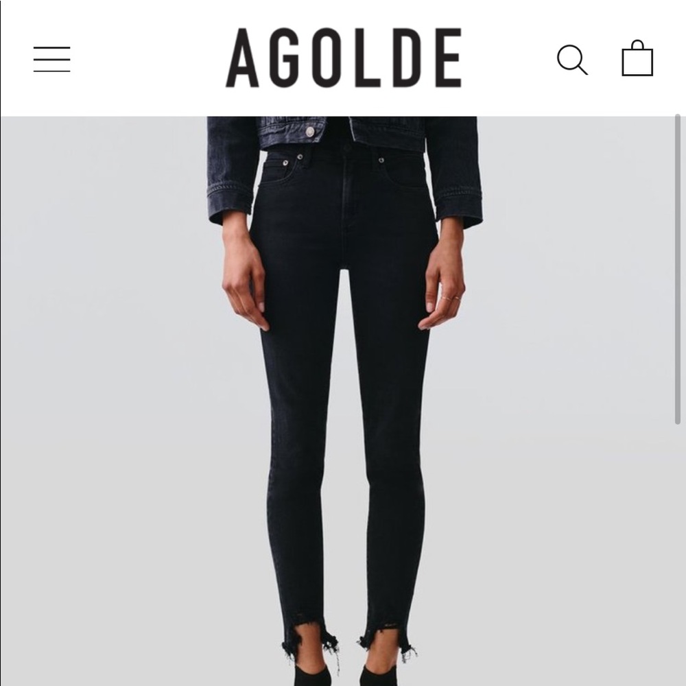 AGOLDE SOPHIE MID RISE SKINNY ANKLE IN SHOUT NWOT